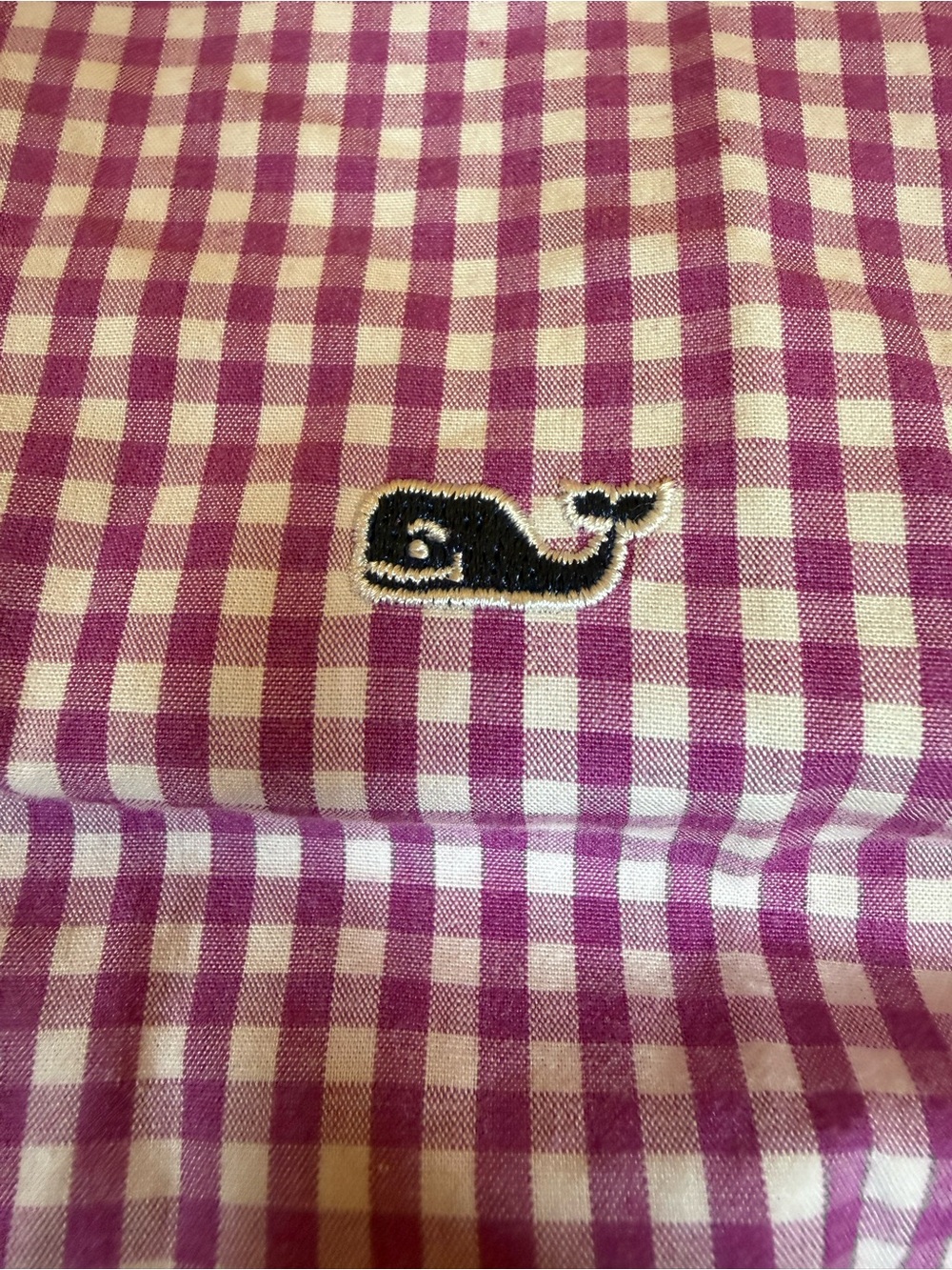 Vineyard Vines Women's Purple Gingham Plaid Popover Shirt, 100% Cotton. Size 8 - Picture 8 of 10